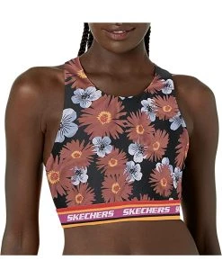 SKECHERS Underwear & Intimates Women's Virtual Stripe Racerback Crop Top