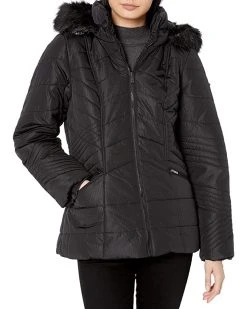 SKECHERS Coats & Outerwear Men's Warm Winter Jacket with Faux Trimmed Hood